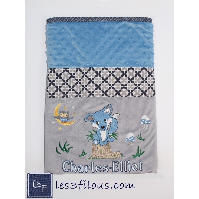 Renard Couverture Ultra-Douce Brodée et Personnalisée CUD-081