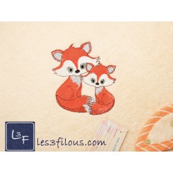 Renard Maman Couverture Ultra-Douce Brodée et PersonnaliséeCUD-082