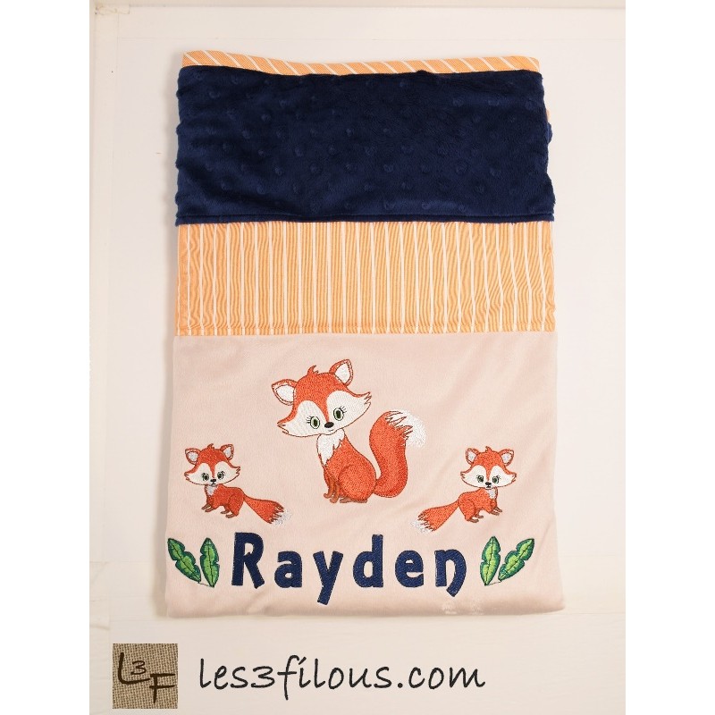 Renard Maman Couverture Ultra-Douce Brodée et PersonnaliséeCUD-082