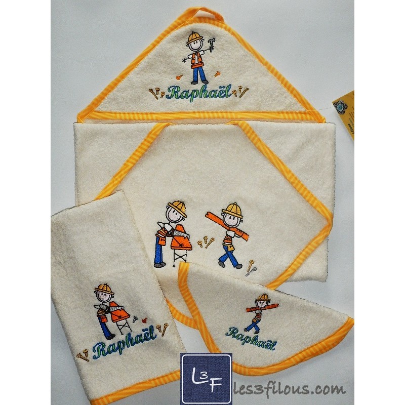 Construction Serviette Capuchon Brodée et Personnalisée DOU-091
