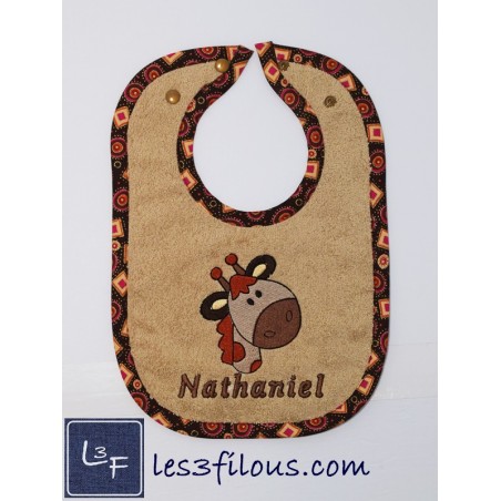 Girafe Bavette Brodée et Personnalisée BAV-029