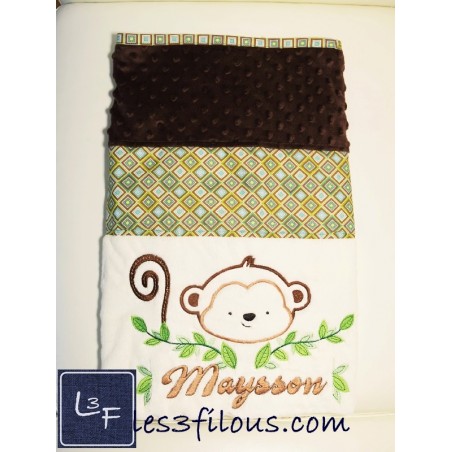 Singe Couverture Ultra-Douce Brodée et Personnalisée CUD-087