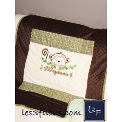 Singe Couverture Ultra-Douce Brodée et Personnalisée CUD-087