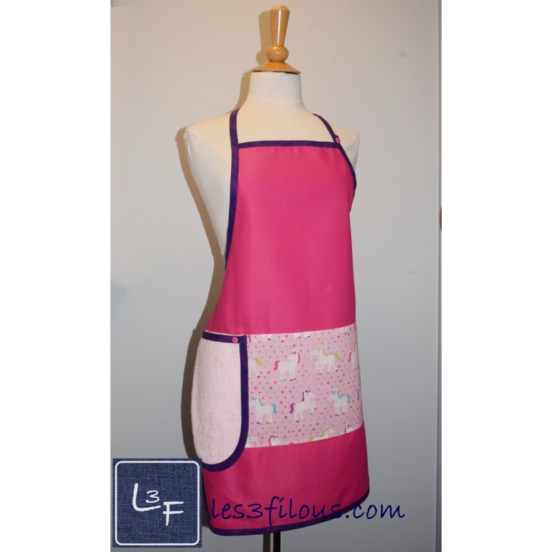 Licornes Tablier Adulte avec Essuie-mains TEM-073P