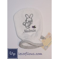 Lapins Bunny Serviette Capuchon Brodée et Personnalisée DOU-057
