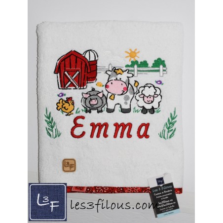 Ferme Drap de bain Brodé Personnalisé DRA-073