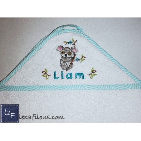Koala Serviette Capuchon Brodée et Personnalisée DOU-061