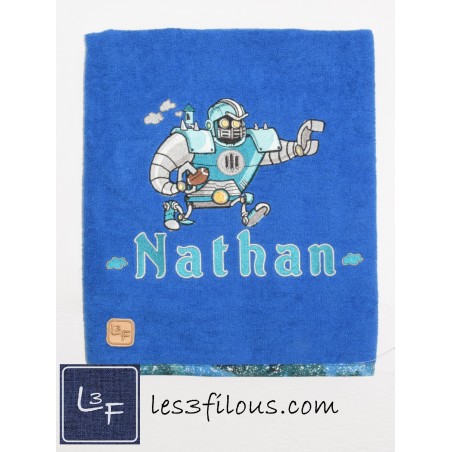 Robot Joeur de Football Drap de Bain Brodé et Personnalisé DRA-122