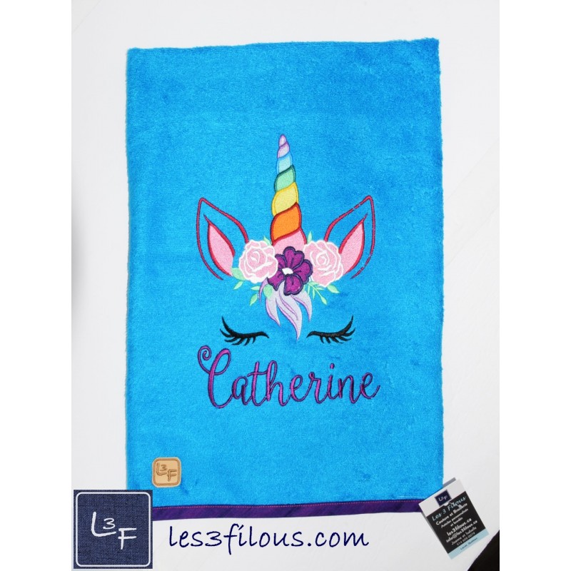 Licorne Drap de Bain Brodé et Personnalisé DRA-124