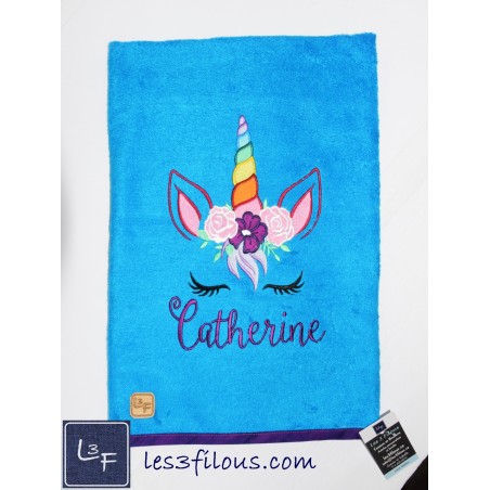 Licorne Drap de Bain Brodé et Personnalisé DRA-124
