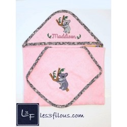 Koala Serviette Capuchon Brodée et Personnalisée DOU-065