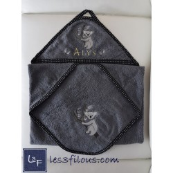 Koala Serviette Capuchon Brodée et Personnalisée DOU-065