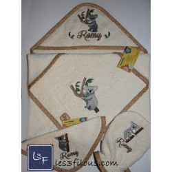 Koala Serviette Capuchon Brodée et Personnalisée DOU-065