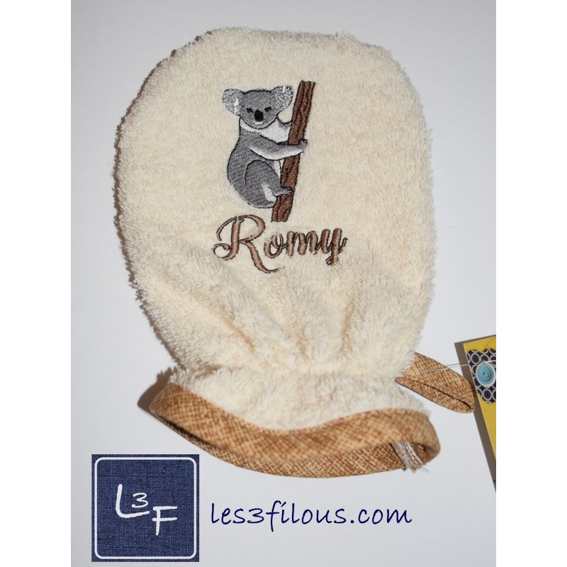 Koala Débarbouillette Brodé et Personnalisé DEB-066