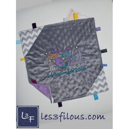 Poule Doudou Étiquettes Brodé et Personnalisé ETI-003