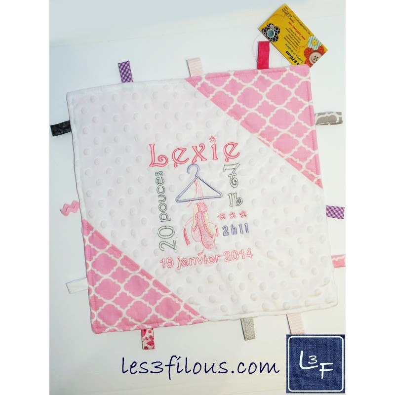 Ballerine Chausson Doudou Étiquettes Brodé et Personnalisé ETI-005