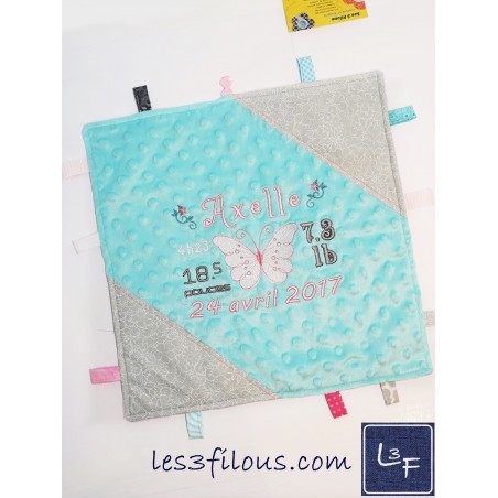 Papillon Doudou Étiquettes Brodé et Personnalisé ETI-007