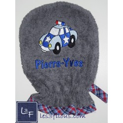 Police Auto 911 Gant Brodé et Personnalisé DEB-074