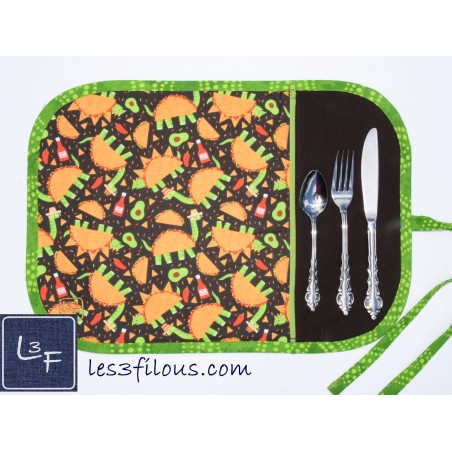 Nachos Tacos Tortue Napperon Prêt à Broder NAP-119P