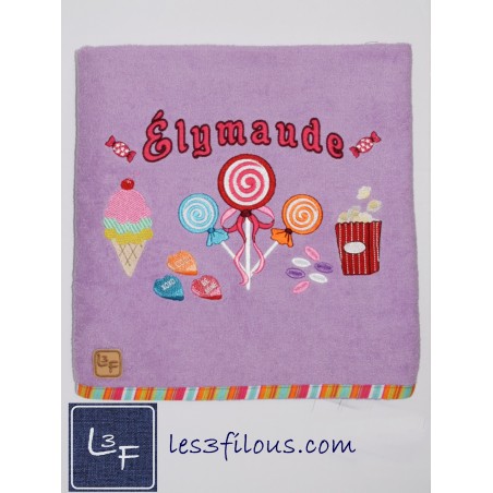 Bonbons Candy Drap de Bain Brodé et Personnalisé DRA-086