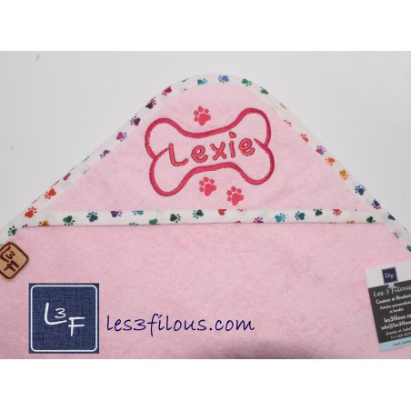 Os Chien Serviette Capuchon Brodée et Personnalisée DOU-068