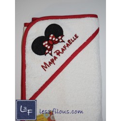 Souris Minnie Serviette Capuchon Brodée et Personnalisée DOU-017