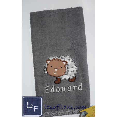 Hérisson Essuie-mains Brodé et Personnalisé ESS-022