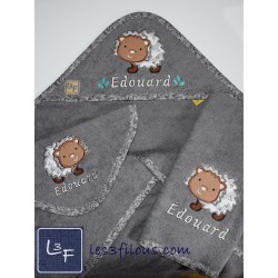 Hérisson Essuie-mains Brodé et Personnalisé ESS-022