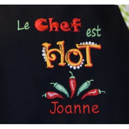 Le Chef est HOT Choix de Broderie pour Tablier