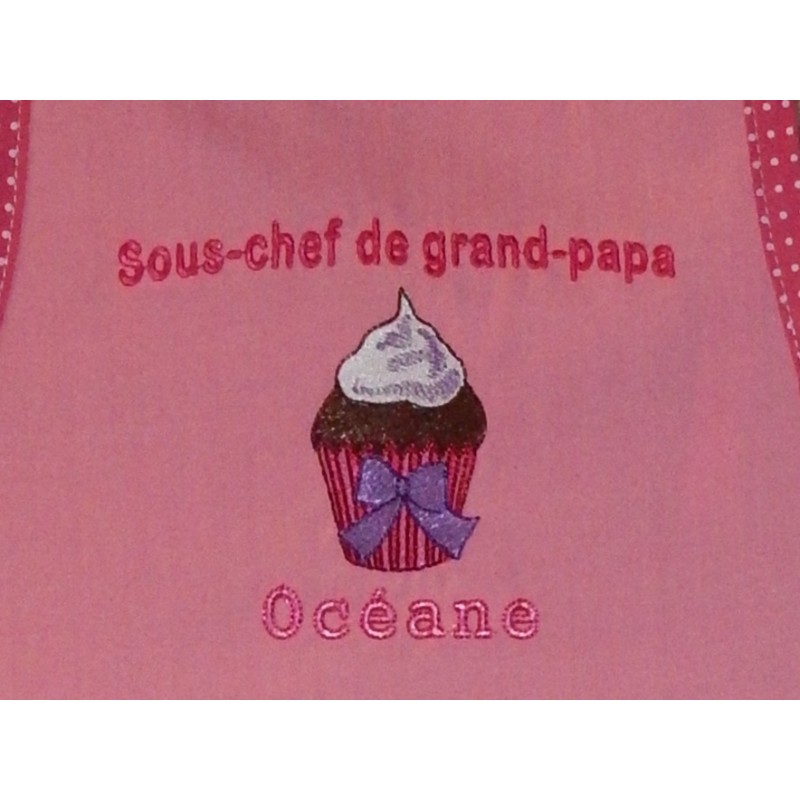 Cupcake Sous-Chef de Choix de Broderie pour Tablier