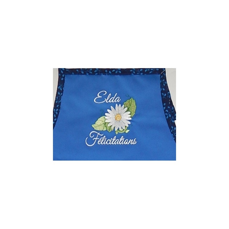 Marguerite et texte Choix de Broderie pour Tablier