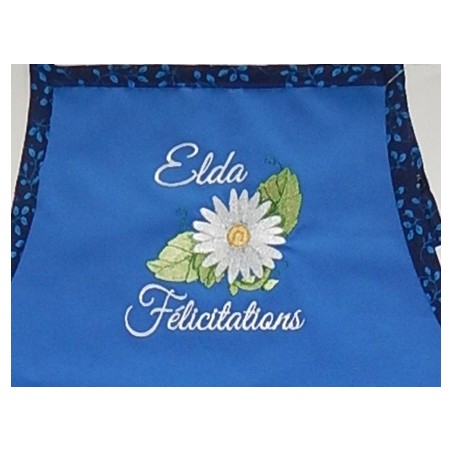 Marguerite et texte Choix de Broderie pour Tablier