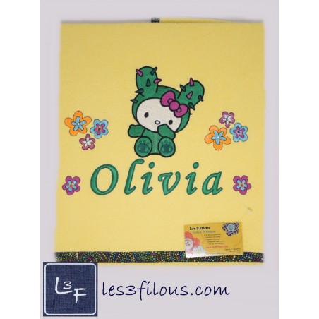 Chat Hello Kitty Drap de Bain Brodé et Personnalisé DRA-208