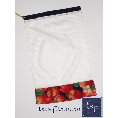 Petit Sac à Fruits et Légumes Blanc avec Pommes SFL-047