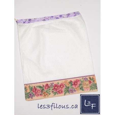 Grand Sac à Fruits et Légumes Blanc avec Fleurs SFL-004